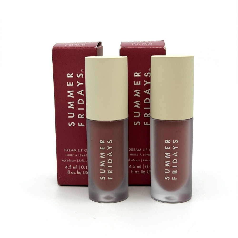 2 Pack Summer Fridays Dream Lip Oil Soft Mauve 4.5ml 0.15oz NEW